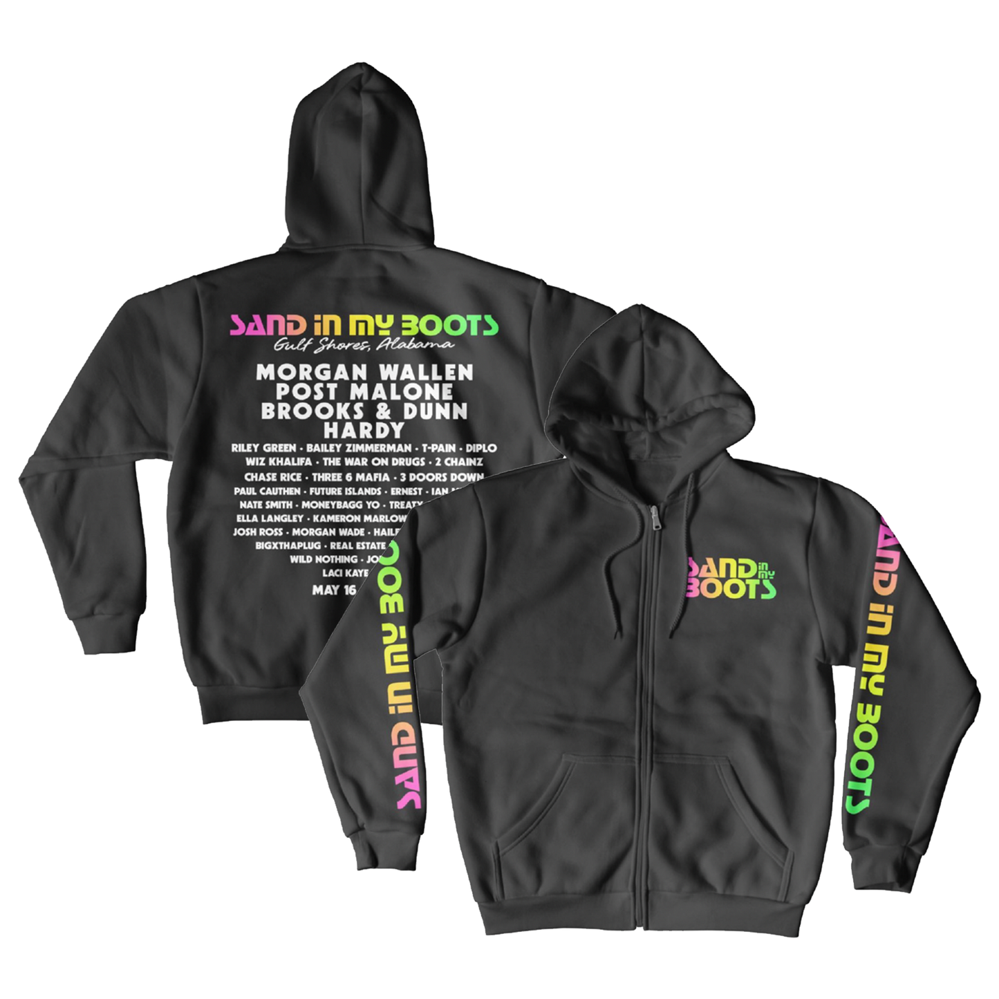 Sand In My Boots 2025 Lineup Zip Hoodie