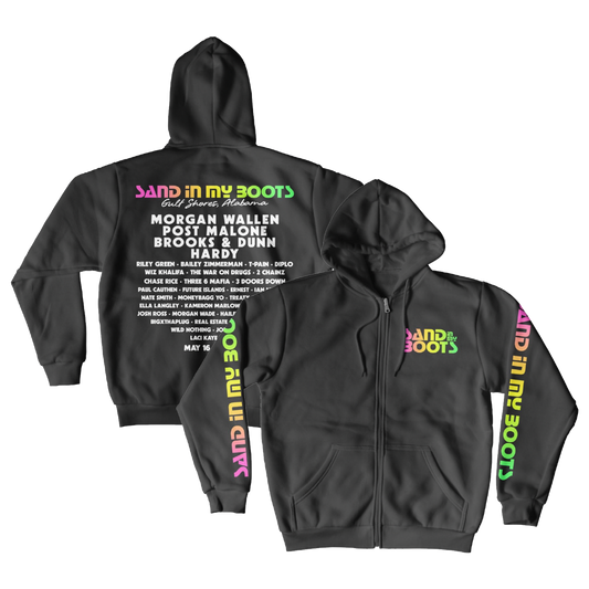 Sand In My Boots 2025 Lineup Zip Hoodie